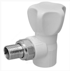 Кран PP-R шаровой Дн20 х1/2&quot; НР для радиатора угловой (90/10) ПК Контур