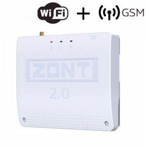Контроллер комнатный/на DIN рейку Zont Smart 2.0 WI-FI+GSM, программируемый, 12 В