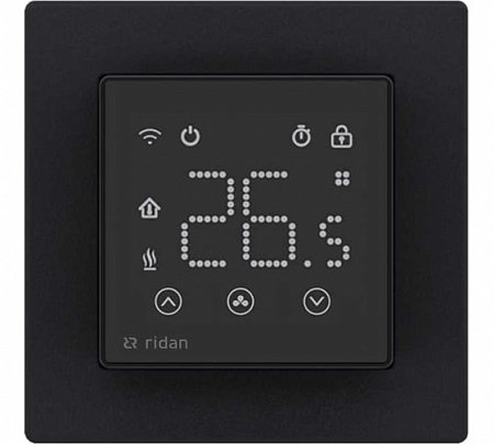 Терморегулятор комнатный  Ридан Clever, программируемый, 220В, черный